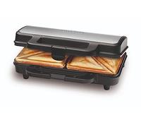 ProfiCook Appareil à croque-monsieur - pour toasts extra grands et/ou tranches américaines XXL - Revêtement anti-adhésif - 2 témoins lumineux - 900 Watts - Couleur Argent et Noir PC-ST 1092