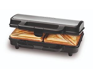 ProfiCook Appareil à croque-monsieur - pour toasts extra grands et/ou tranches américaines XXL - Revêtement anti-adhésif - 2 témoins lumineux - 900 Watts - Couleur Argent et Noir PC-ST 1092