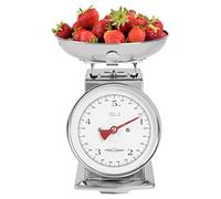 ProfiCook Balance de cuisine analogique mécanique rétro jusqu'à 5 kg avec fonction tara, sans piles ni électricité, utilisable pour la cuisine avec bol en acier inoxydable, facile à lire PC-KW 1247