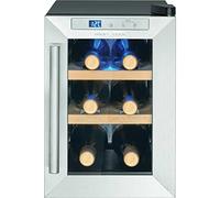 ProfiCook® Cave à vin pour 6 bouteilles, Réfrigérateur à boissons avec porte vitrée résistante aux UV, Cave à vin avec éclairage LED et 3 niveaux de stockage dont 2 amovibles,11-18°C, 17L - PC-WK 1231