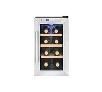ProfiCook® Cave à vin pour 8 bouteilles, avec porte en verre résistant aux UV, cave à vin avec éclairage LED et 4 niveaux de stockage dont 3 amovibles, plage : 11-18°C, 23L - PC-WK 1233
