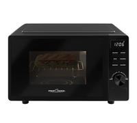 ProfiCook PC MWG 1278 Micro-ondes avec grill 20 l, sans plateau tournant pour une répartition uniforme de la chaleur, noir avec minuterie et fonction décongélation, avec grille de cuisson : 23 x 20 cm