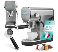 ProfiCook® Machine à expresso 2 en 1 | pour poudre de café et capsules compatibles Nespresso | Porte-filtre | 20 bar | Système de lait pour café latte, cappuccino | Porte-filtre pour expresso |