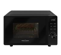 ProfiCook PC MWG 1278 Micro-ondes avec grill 20 l, sans plateau tournant pour une répartition uniforme de la chaleur, noir avec minuterie et fonction décongélation, avec grille de cuisson : 23 x 20 cm