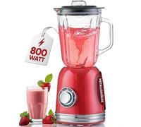 ProfiCook® Mixer | Mélangeur sur pied | Récipient en verre 1,5L | Ice Crush & Mode Turbo | 4 couteaux en acier inoxydable | Mélangeur haute performance | Boîtier métallique | 800 W | PC UM 1195 |rouge