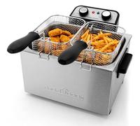 ProfiCook Friteuse double PC-FR 1038 — 3 paniers (2 petits, 1 grand), 5 L, 3000 W, inox