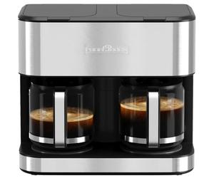 ProfiCook® PC-KAD 1308 inox Double cafetière 3,6 l jusqu'à 32 tasses, 2 systèmes d'infusion séparés, boîtier en acier inoxydable, anti-goutte, 2000 W