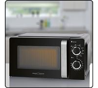 ProfiCook PC-MWG 1208 Micro-ondes avec gril, espace de cuisson 17 litres, gril 900 W, 6 niveaux de puissance, minuterie 30 minutes avec signal de fin, noir