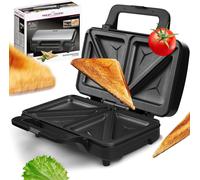 ProfiCook Appareil à croque-monsieur - pour toasts extra grands et/ou tranches américaines XXL - Revêtement anti-adhésif - 2 témoins lumineux - 900 Watts - Couleur Argent et Noir PC-ST 1092