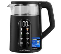 ProfiCook® PC WK 1328 G Bouilloire avec réglage de la température, 40-100 °C, 1,7 l, fonction de démarrage rapide, 2200 W, récipient en verre isolé thermiquement, fonction maintien au chaud