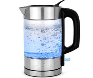 ProfiCook PC-WKS 1229 G Bollitore in acciaio inox con luce LED, 1 litro, con comando a una mano, Bollitore elettrico con indicatore del livello dell'acqua, bollitore per tè, 1600 Watt