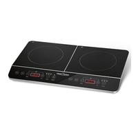 ProfiCook® table de cuisson à induction avec surface en vitrocéramique | 2 plaques | plaque de cuisson avec minuterie 180 min & 16 niveaux | avec arrêt automatique | 3500 W | PC-DKI 1067