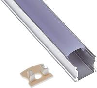 Profil aluminium LED surface 16x14 avec couvercle translucide