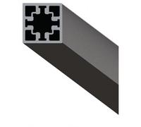 Profil aluminium noir en tube carré pour système Cadro - longueur 3 m - profil de base HETTICH