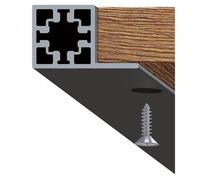 Profil aluminium noir en tube carré pour système Cadro - longueur 3 m - profil latéral / inférieur HETTICH