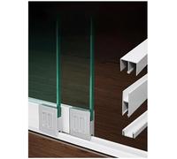 Profil de coulissement en aluminium de 8 mm pour placards et bibliothèques - Compatible avec le verre acrylique pour armoires à vin et vitrines
