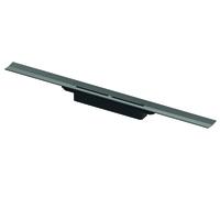 Caniveau de douche à profil drain TECE Chromé Brossé / chrome noir brossé, largeur 55mm, PVD