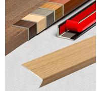 Profil de Garniture de Bord Barre de Marche Aluminium de Porte Bande de Transition Sol en Vinyle en Grain Bois Bande de Recouvrement pour Planchers Stratifié(Light Wood,L900xW30xH20mm)