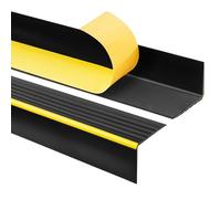 Profil de nez de marche autocollant PVC plastique profil antidérapant profil d'angle 55 x 40 mm RD-ON, Noir, 90 cm