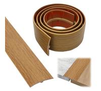 Profil de transition autocollant de 2 m * 5 cm, bande de seuil en PVC, bande de transition en T, bande de compensation de hauteur pour parquets stratifiés, seuils (bois Yu jaune)