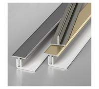 Profil de Transition Profilé en T Barre de Jonction Bande de Collier Antidérapante en Alliage D'aluminium Avec Base, pour Sols de Raccordement, Résistant À L'usure(Argent,W2.087*L270cm(3 * 90cm))