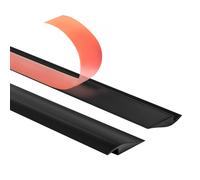 Quest Barre de seuil rattrapage de niveau en PVC Autoadhésif - 50 mm x 7 mm - 2 mètres - Profil de finition d'adaptation, Bande de Sol Autocollante (Noir)