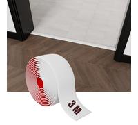 Profil de transition renforcé, bande auto-adhésive de séparation pour joindre des espaces dans le sol, transition de seuil pour moquette, carrelage (blanc-3M)