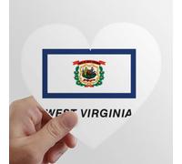Profil du Drapeau des ÉTats - Unis en Virginie Occidentale Les Autocollants d'ordinateur ou de Bagage avec la Forme de cœur