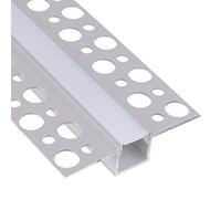 Profil en aluminium de 2 m encastré escamotable en plâtre pour bande à LED, coque mate (Alfa Mini)
