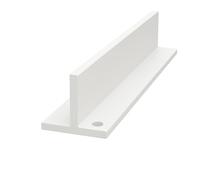 Profil en T en aluminium revêtu par pulvérisation (blanc RAL 9016, 50x100x2 mm x 2000mm)