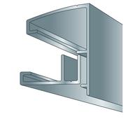Profil et capot vissables de bordure couverture polycarbonate - L: 4 m - l: 45 mm - E: 32 mm - Aluminium