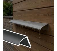 profil goutte d'eau 1 2,5 5 10 15 20 M De Longueur Ligne De Bord D'égouttement Mural En Alliage D'aluminium, Inverseur D'eau De Pluie Mural 5 CM Largeur(Gray,L 1.5 m W 5 cm)
