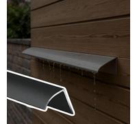 profil goutte d'eau 1 2,5 5 10 15 20 M De Longueur Ligne De Bord D'égouttement Mural En Alliage D'aluminium, Inverseur D'eau De Pluie Mural 5 CM Largeur(Black,L 14 m W 5 cm)