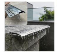 Profil Goutte d'Eau Bande de DéRivation de Pluie, Bande DéRivation Pluie | Conception des Ouvrages Dérivation eau pour les Rebords Balcons et Terrasses, Aluminium, Argenté(6.56ft)