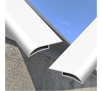 profil goutte d'eau Bande de dérivation de pluie blanche, dispositif de protection d'avant-toit de toit en alliage d'aluminium 2 pièces, barre moulure(W 20 MM L 70 CM)