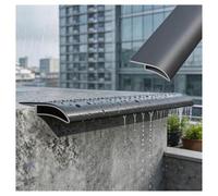 Profil Goutte d'Eau, Bande de Ligne d'éGouttement en Aluminium | Bande Dérivation Pluie pour Terrasses, Balcons, Avant-toits, et Murs Extérieurs, 5 Cm Large(Gray,L1.7m/5.6ft)