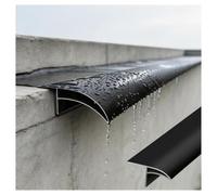Profil Goutte d'Eau, Bande de Ligne d'éGouttement en Aluminium | Bande Dérivation Pluie pour Terrasses, Balcons, Avant-toits, et Murs Extérieurs, 5 Cm Large(Black,L2m/6.6ft)