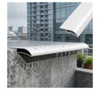 Profil Goutte d'Eau, Bande de Ligne d'éGouttement en Aluminium | Bande Dérivation Pluie pour Terrasses, Balcons, Avant-toits, et Murs Extérieurs, 5 Cm Large(White,L1.6m/5.2ft)