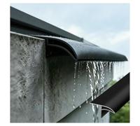 Profil Goutte d'Eau Bande Déflecteur Toit, Protection Anti Éclaboussures | Joint de Protection Contre les Intempéries pour les Bords Balcons et Terrasses, en Aluminium(Black,L2.2m/7.2ft)