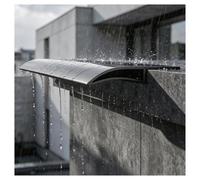 Profil Goutte d'Eau Bande Dérivation de Pluie, Gouttière de toit | Bande Dérivation Pluie pour Terrasses, Balcons, Avant-toits, et Murs Extérieurs, 5 Cm Large(Gray,L1.5m/4.9ft)