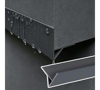 Profil Goutte D'Eau Déviateur de Pluie Mural Extérieur Invisible, Guide D'eau Anti-refoulement pour Bordure de Toit, Prévient Les Taches D'eau (profilé de Larmier)(Gray,L8.9ft/270cm)