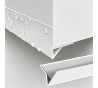 Profil Goutte D'Eau Déviateur de Pluie Mural Extérieur Invisible, Guide D'eau Anti-refoulement pour Bordure de Toit, Prévient Les Taches D'eau (profilé de Larmier)(White,L7.5ft/230cm)