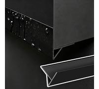 Profil Goutte D'Eau Déviateur de Pluie Mural Extérieur Invisible, Guide D'eau Anti-refoulement pour Bordure de Toit, Prévient Les Taches D'eau (profilé de Larmier)(Black,L7.2ft/220cm)