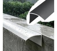 Profil Goutte D'eau Profilé de Larmier Anti-retour pour Appui Fenêtre | Déflecteurs de Pluie pour Fenêtres, Largeur 50 mm, pour Usage Extérieur Fixation Par Collage Site(Gray,10PCS)