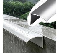 Profil Goutte D'eau Profilé de Larmier Anti-retour pour Appui Fenêtre | Déflecteurs de Pluie pour Fenêtres, Largeur 50 mm, pour Usage Extérieur Fixation Par Collage Site(Silver,16PCS)