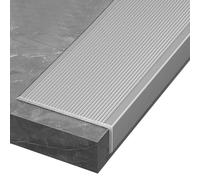 Profil L-SD en aluminium pour escalier, argenté, imperméable et antidérapant, utilisation intérieure et extérieure, 100 mm de large x 30 mm de haut, sûr et protège les escaliers