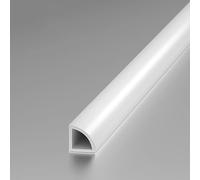 Profil pour carreaux, moulure quart de cercle 125 cm (2 pièces) - Protection pour bords en céramique pour carrelage, salle de bain, bureau (mat blanc, 10 x 10 mm)