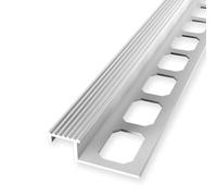 Profil pour carrelage 9 x 20 x 2500 mm Hauteur d'encadrement 9 mm Profil pour marche d'escalier Aluminium Fermé Poinçonné Profil métallique Alu Naturel Küberit