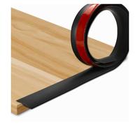 Profil Rail de Transition - Barre de seuil de rattrapage sol stratifié, Bande de recouvrement non perforée, Bande de séparation de sol, Barre de Seuil Adhesive PVC(Black,3.28ft x 1.38in)