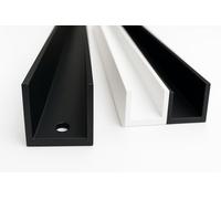 Profil U en aluminium revêtu par pulvérisation noir RAL 9005 mat 30x30x3 mm x 2000 mm